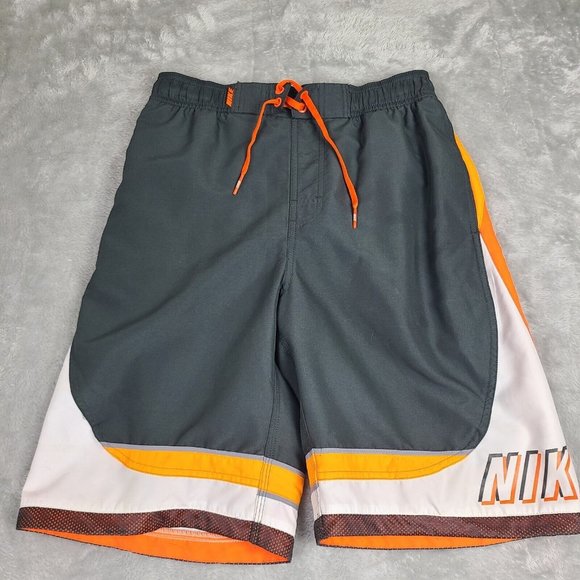 Vintage Nike Board Shorts‎ Men’s  Size Small  Brown/Orange Drawstring Lined - Picture 1 of 10
